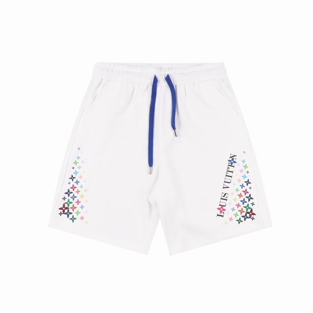 Louis Vuitton 路易威登 25Ss 彩虹老花渐变印花短裤 Lv五分短裤新款，极简廓形，高腰设计与微A字剪裁，视觉拉长腿部比例，高腰剪裁搭配利落裤线，