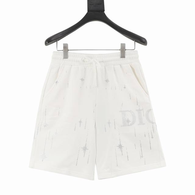 Dior 迪奥 25Ss 刺绣字母流星短裤 面料采用380G纯棉毛圈面料，订染颜色后整蚀毛处理，对照原版做丝滑超柔处理，布面肌理股线清晰明显，垂感一级棒，做工精