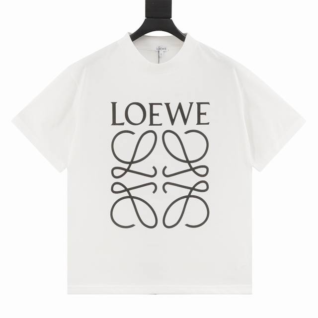 Loewe 罗意威 经典Logo印花圆领短袖 原版操作 定织定染60支160G丝光棉面料 进口机绣立体绣工艺 独立定制辅料配件 Size：S-Xl
