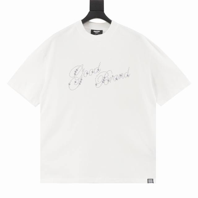 Goodbrand Good花体烫片花卉轻奢时尚高级感短袖T恤 男女同款 350克重面料 颜色：黑色 白色 尺码：S-Xl
