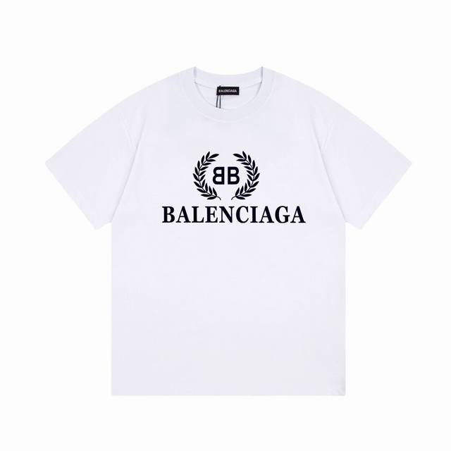 Balenciaga 巴黎世家经典麦穗短袖， 品质升级，精致做工，手感柔软，充满了复古工艺还拥有厚实的手感，标志性的图标，独有的辨识度。高克重纯棉质感一流！男女
