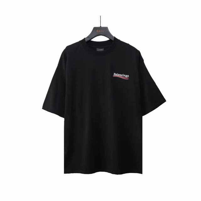 实拍细节图 +尺码表 巴黎世家 Balenciaga可乐海浪撕裂破坏短袖 经典可乐波浪印花 椭圆机进口撕裂浆工艺 激光对位下摆袖口领口磨破 整体印花无牙边 32