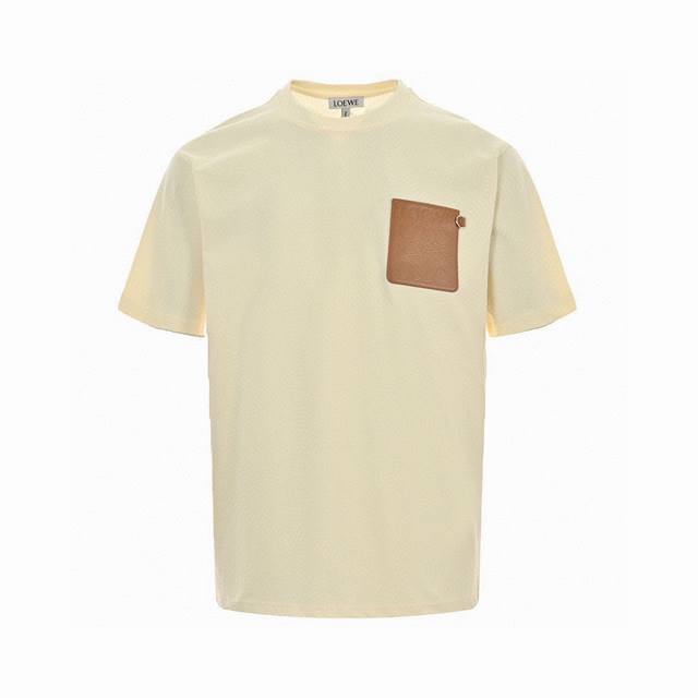 罗意威 Loewe 夏季新款，皮标口袋Logo圆领短袖T恤，高端品质采用定织定染高克重面料，洗水完高达280G纯棉面料，螺纹增加到2.7不变形，宽松Oversi