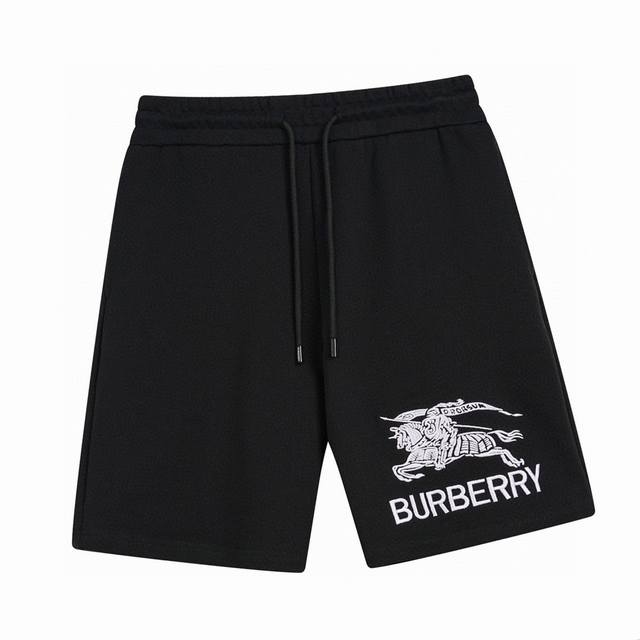 巴宝莉 Burberry 夏季新款 经典战马字母刺绣休闲短裤 采用360克毛圈面料 毛巾底卫衣面料，战马标，采用原版混合工艺，腰内抽绳设计，细节精致 宽松版型，