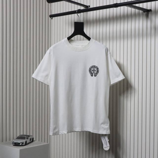 Chrome Hearts 克罗心 烫银马蹄短袖T恤 采用直喷进口机器印花 五金辅料均开磨定制 正确配置 黑色2025克罗心正品包装 280克定制定染双纱棉 版