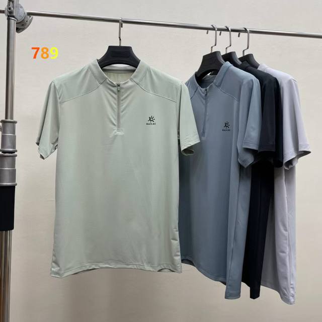 Kailas 凯乐石25春夏新品！男士全天候户外运动健身跑步徒步爬山半拉链速干凉感短袖T恤！掌柜力荐！线上线下同步！客供速干镂空面料！手感细腻顺滑清爽透气！高弹