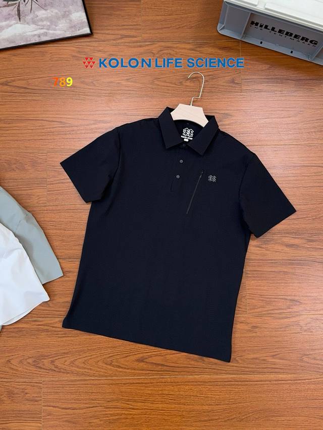 可隆夏季新品男士休闲速干Polo 速干材质，男士日常通勤搭配，绝对的黑科技产品，休闲商务运动优选，无缝压胶速干Polo衫、切割工艺，立体剪裁，版型很黑科技，高奢