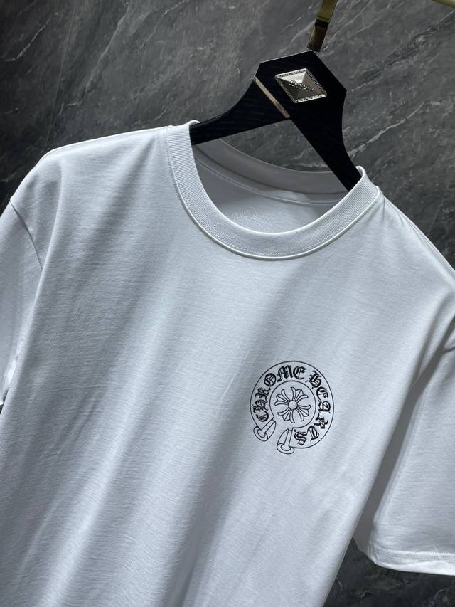 夏季上新 Chrome Hearts 23Ss 高克重环保优质顶级面料 经典大马蹄十字花梵文短袖 特殊工艺拉浆技术 专柜同步 推荐颜色：黑色 白色