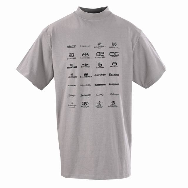 Balenciaga巴黎世家Blcg Archives Logos 多印花大版型短袖T恤 原版国内购入开发，定织32支双纱全棉未食毛汗布， 定染对色， 坯布落水