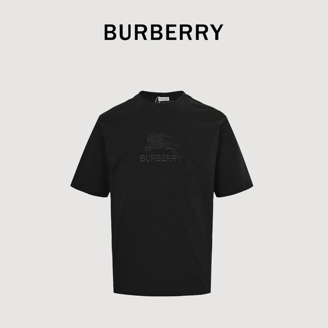 Burberry 巴宝丽骑士字母绣标短袖T恤 24春夏男女同款食毛纯棉宽松圆领短袖T恤，客供全棉面料，柔软细腻质感，做工精致 Edk战马骑士字母绣标款，同色刺绣