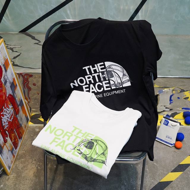 北面 The North Face 北面23夏季新款字母帐篷印花短袖情侣休闲T恤 上身超级好看 原版入手出货 前后全部进口数码喷印 不掉色颜色立体 面料采用 4