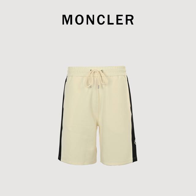 Moncler 蒙口 25Ss 撞色拼接小标Logo刺绣短裤 采用棉质太空棉面料精心制作，饰以最新最顶级黑杏双色撞色拼接， 定制面料采用威化布织法，超高端针织工