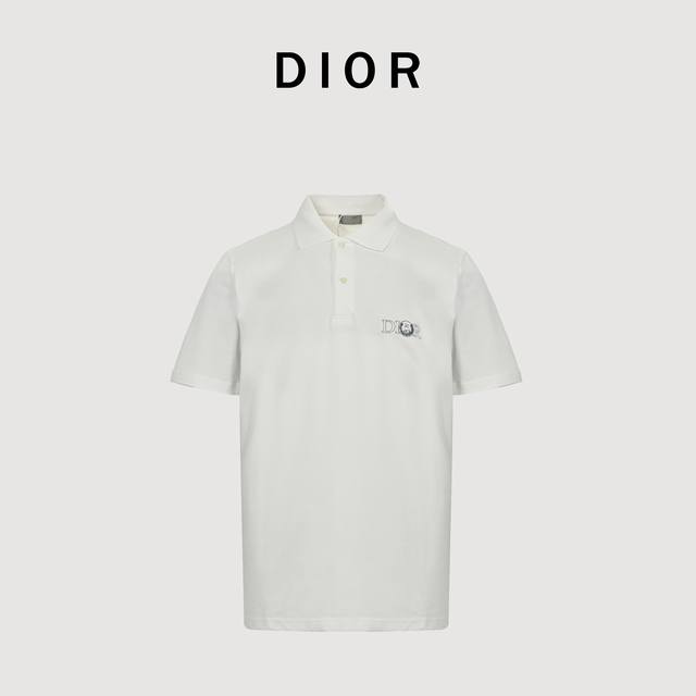 Dior迪奥Cd 联名款地球刺绣短袖Polo衫 定制珠地纯棉缎，采用进口机刺绣工艺，面料都经过浇洗，手感质感更佳，不易变形，不易缩水，不易褪色，定制激光真贝壳纽