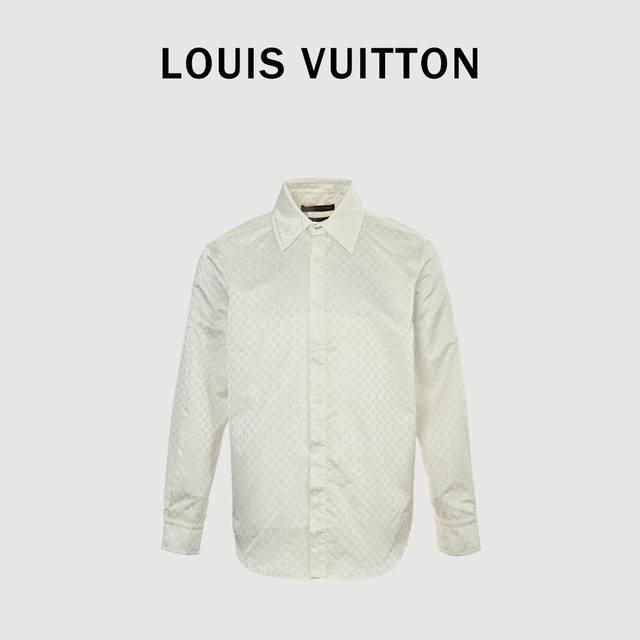 Louis Vuitton Lv 满印提花长袖衬衫 正品17131购入，定制50支提花衬衫布，75D高温衬布，面料提花，手工包缝，定制1：1纽扣，定制1：1商标