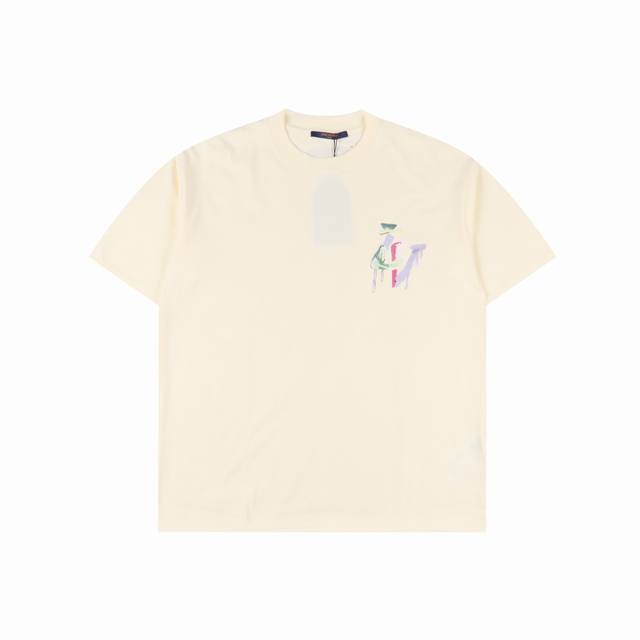 Louis Vuitton 路易威登 23Ss 融化手绘涂鸦字母印花短袖 定制240克同缸染面料 手感非常舒服 春夏最新砖柜同步 Os落肩版型 时尚又个性 超级