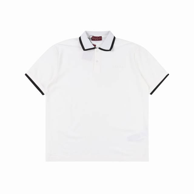 Gucci古驰Guc 撞色领字母激光刺绣短袖Polo衫 原版6900购入开发，面料采用 G原版定制全棉，胸前进口机激光刺绣，每个字母定位。上身立挺，落肩Os宽大