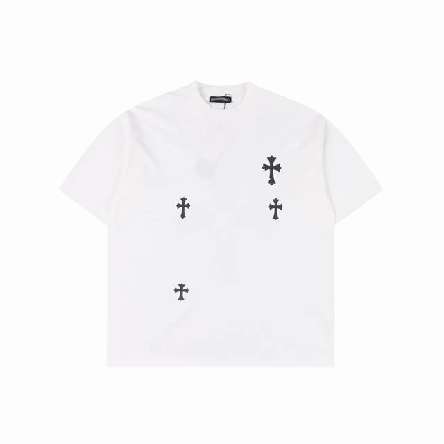 Chrome Hearts 克罗心 25Ss皮标十字架短袖T恤 宽松版型遮肉显瘦不挑人 Size:Xs-L