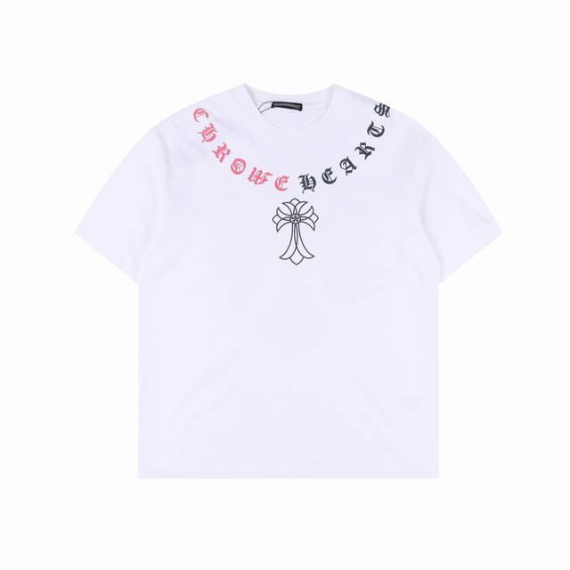 Chrome Hearts 克罗心 梵文十字架发泡印花短袖 面料采用280克重精梳棉，定制32支1*1螺纹，成衣两遍水洗处理，面料舒适亲肤无异感，定制定染面料，