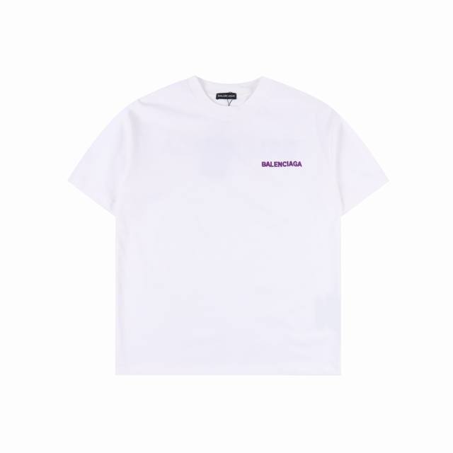 Balenciaga 巴黎世家 25Ss 前后立体刺绣Logo短袖T恤 面料：厚重260G新疆长绒棉面料 工艺：采用进口亚光线绣花 全套辅料定制 打样包括调整细