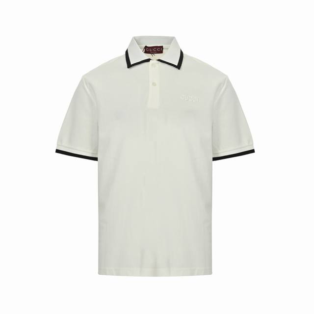 Gucci 古驰 撞色领字母激光刺绣Polo短袖 原版6900购入开发，面料采用220G原版定制全棉，胸前进口机激光刺绣，每个字母定位。上身立挺，落肩Os宽大版