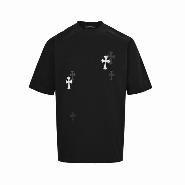 Chrome Hearts 克罗心 25Ss 十字架印花Logo短袖 宽松版型遮肉显瘦不挑人 Size:Xs-L