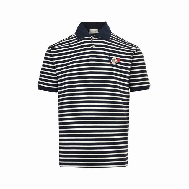 Moncler 蒙口 25Ss 网球拍刺绣条纹针织Polo 胸口带有品牌刺绣,高版本！ Size:S-Xl