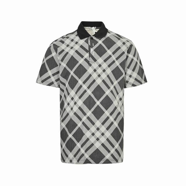 Burberry 巴宝莉 25Ss 斜格纹Polo短袖 选用棉质珠地网眼布打造，定制材质260G长绒棉，衣领为双系统提花定织扁机制成，有弹性，不变形，衣服全部原
