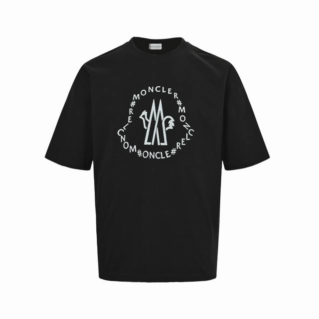 Moncler 蒙口 25Ss 印花Logo短袖 定制面料300 短袖T恤 男女同款 Size:S-Xl 颜色：黑色 白色
