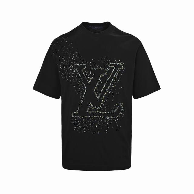 Louis Vuitton 路易威登 小飞机印花字母Logo短袖 面料采用定织定染32支平纹，搭配1*1无根单纱精梳棉罗纹，230G麻棉手感，米白色必须定染，非