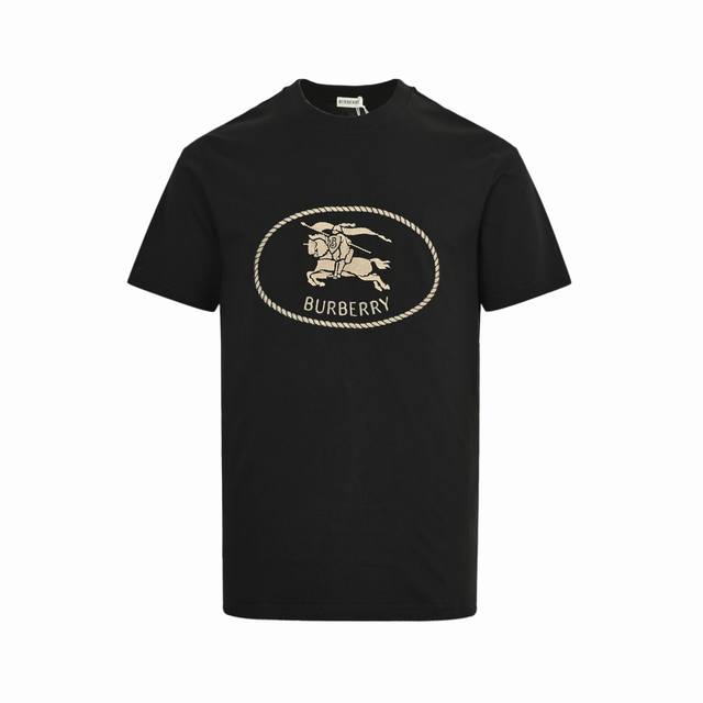Burberry 巴宝莉 战马骑士马术刺绣短袖 原版4800购入，原版订织定染原版订织定染235G ，麻棉材质。进口机直喷印花，品质还原原版品质。宽松版型 Si
