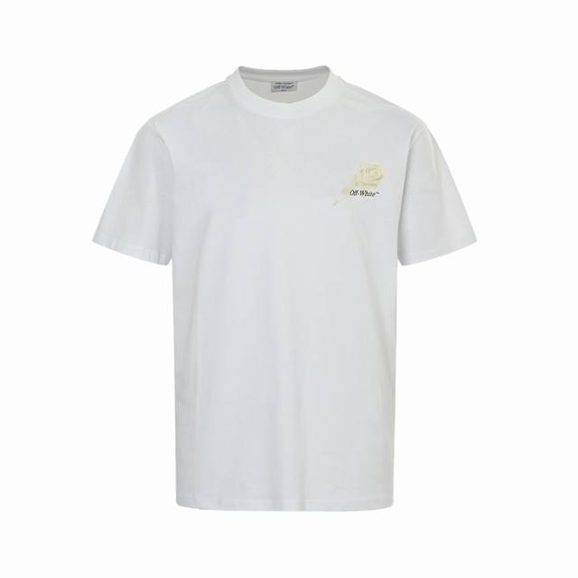 Off White Co Virgil 25Ss 玫瑰花卉箭头印花短袖 所有面料以及螺纹均为订织定染 所有面料颜色均经过色卡比对定染 所有面料以及螺纹均为订织定