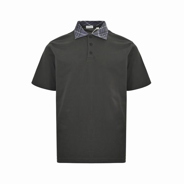 Burberry 巴宝莉 25Ss 格纹领Polo短袖 原版定制270G珠地布料，以经典设计与高品质面料著称，采用意大利或葡萄牙生产的棉质珠地网眼布，部分款式含