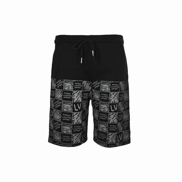 Louis Vuitton 路易威登 25Ss 半幅棋盘格印花短裤 选用定制400克毛圈面料，质感厚实，不仅能保证穿着的舒适度，提供柔软亲肤的体验， 同时也赋予
