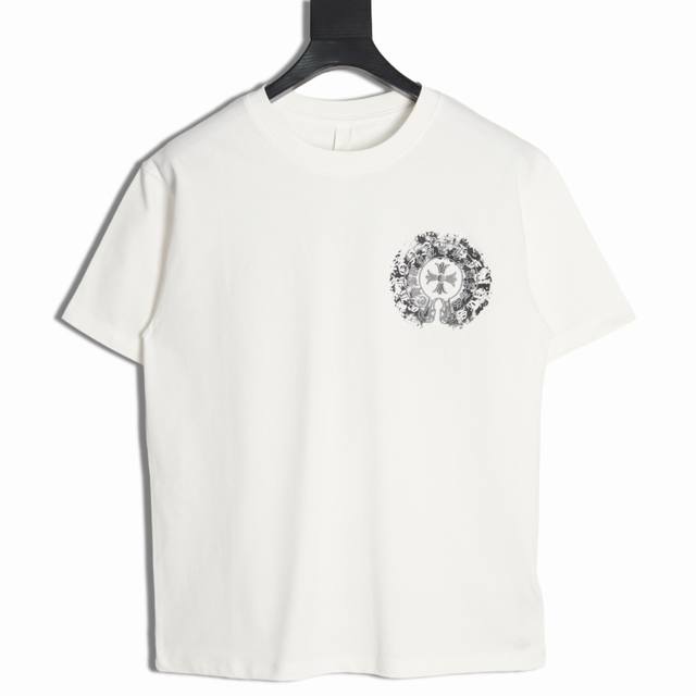 Chrome Hearts 克罗心 模糊马蹄短袖T恤 采用直喷进口机器印花 五金辅料均开磨定制 正确配置 黑色2025克罗心正品包装 克定制定染双纱棉 版型大
