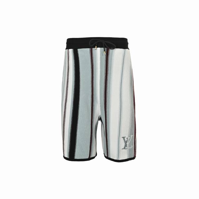 Louis Vuitton 路易威登 竖条纹针织套装短裤 正品13100购入，定染32支双股精梳棉纱，采用进口德国 Stoll 7针织机，定染纱线，毛料提花，进