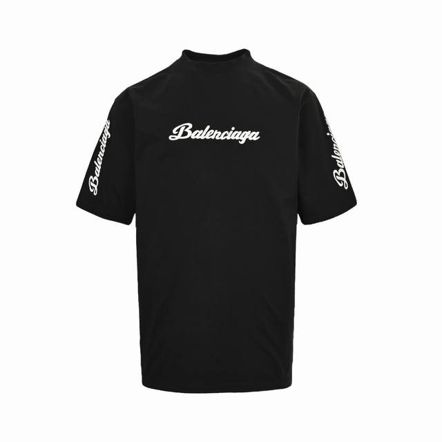 Balenciaga 巴黎世家 25Ss 刺绣字母短袖 Size:Xs-Xl 刺绣： 直线挺直，曲线圆顺；针迹整齐，边缘无参差现象；绣面平服，丝缕不歪斜；针距一
