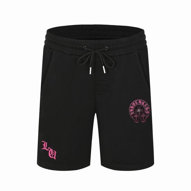 克罗心 Chrome Hearts 夏季新款 马蹄十字架刺绣休闲短裤 立体贴布加绣工艺，洗水360G毛圈面料， 不缩水不变形质感拉满。采用进口机器万针立体刺绣L