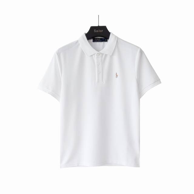 实拍细节图+尺码表 Ralph Lauren 拉夫劳伦 定制小标Logo短袖T桖 男女同款 休闲Polo衫 定制珠地面料 领标吊牌主唛三标齐全 颜色：白色 黑色