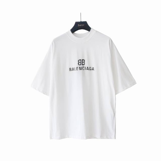 实拍细节图+尺码表 巴黎世家Balenciaga马赛克短袖 巴黎世家模糊短袖 21年新主麦上身 印花采用康丽直喷 区别市场面料采用32S240克 大货三标齐+码