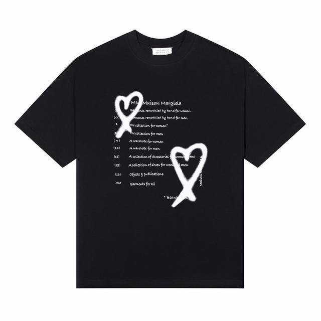 高版本Maisonmargiela 马吉拉 爱心字母短袖，男女同款。 满满的高级感 性价比超高 手感超级柔软、细腻、柔软和不起球且不变形 G纯棉品质，后领标志对