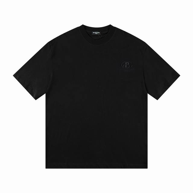 高版本Balenciaga 巴黎世家 重工刺绣字母短袖T恤，前后刺绣，采用田岛机重工刺绣10W+针 精细绣花无毛边杂线 非常紧密 凹凸质感明显 定织定染 G精梳