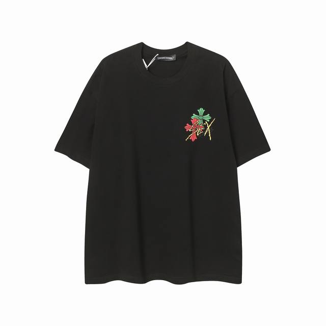 高版本Chrome Hearts克罗心 涂鸦马蹄十字印花短袖！面料使用 G克全棉双纱面料 区别于市场低克重普通货 ，纹路清晰可见，质感柔软细腻光滑，垂感十足！有