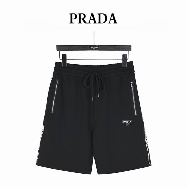 Prada 普拉达 25Ss Logo织带拼接金属三角标短裤 裤边提花织带拼接！上身效果丝滑柔软，亲肤吸汗！精致清晰 高端大气！ 内里包边包条，内里腰间全部封边