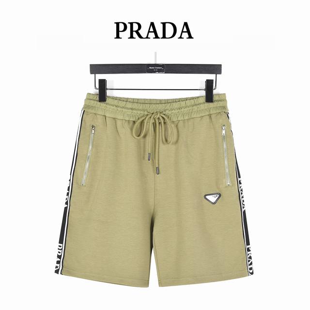 Prada 普拉达 25Ss Logo织带拼接金属三角标短裤 裤边提花织带拼接！上身效果丝滑柔软，亲肤吸汗！精致清晰 高端大气！ 内里包边包条，内里腰间全部封边