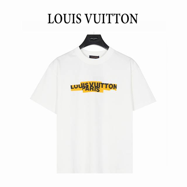 Louis Vuitton 路易威登 25Ss 胶带Logo立体压胶短袖T恤 面料采用260克重精梳棉，定制32支1*1螺纹，成衣两遍水洗处理， 面料舒适亲肤无