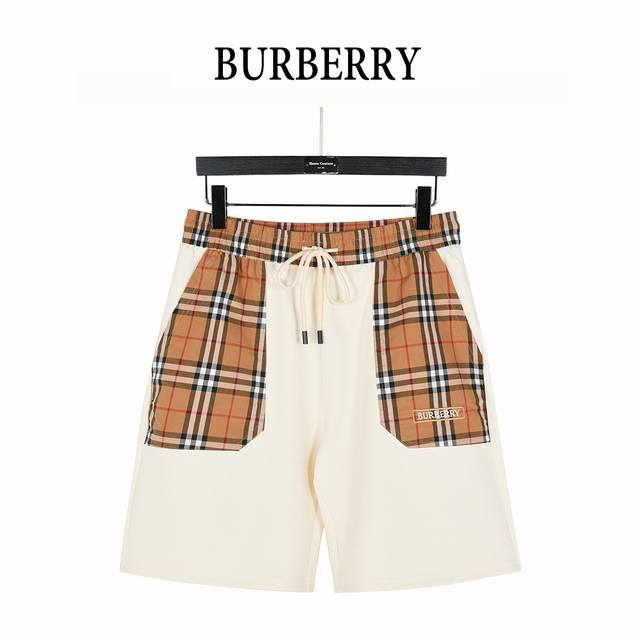 Burberry 巴宝莉 25Ss 格纹口袋拼接字母Logo刺绣短裤 2025新品发售Vintage Check拼接短裤， 全新设计的品牌格纹元素Logo口袋拼