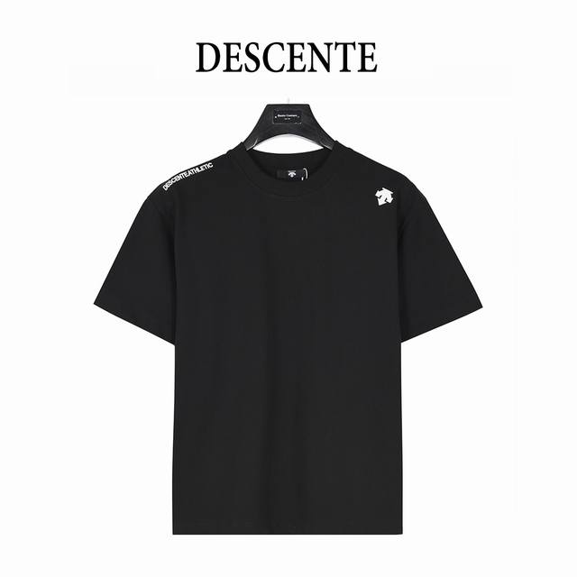 Descente 迪桑特 25Ss 肩膀Logo刺绣短袖T恤 面料采用260G纯棉双纱紧密棉面料 对照原版做丝滑超柔处理 亲肤舒适透气 布面肌理股线清晰明显，垂