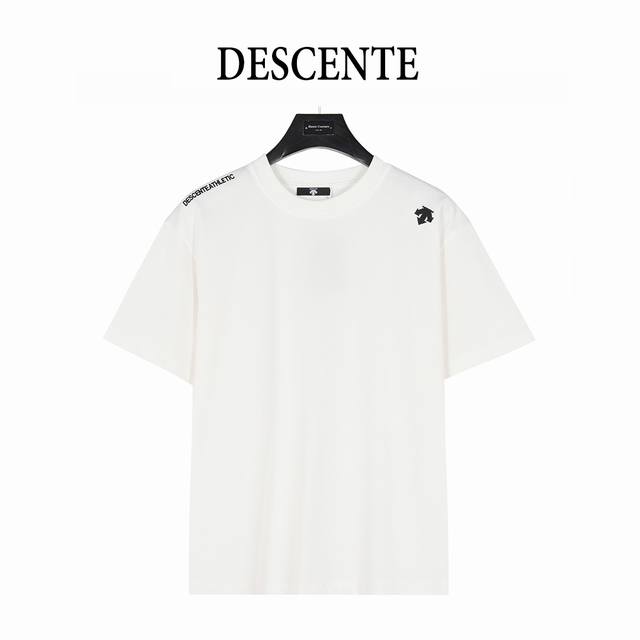 Descente 迪桑特 25Ss 肩膀Logo刺绣短袖T恤 面料采用260G纯棉双纱紧密棉面料 对照原版做丝滑超柔处理 亲肤舒适透气 布面肌理股线清晰明显，垂