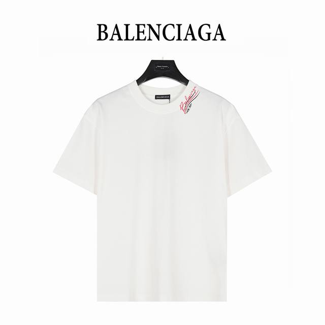 Balenciaga 巴黎世家 25Ss 双B可乐Logo多标识植绒印花短袖T恤 购入原版开模打造，全套定制辅料，所有细节完美还原 定织定染260G纯棉双纱紧密