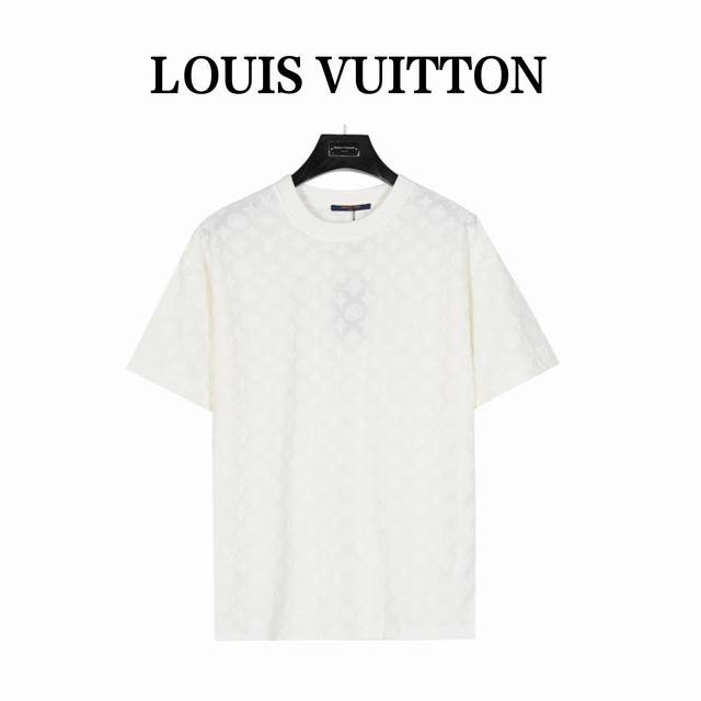 Louis Vuitton 路易威登 25Ss 满印老花提花凹凸套装短袖T恤 原版开模。定制360G毛巾面料，定制的人造丝。61%粘胶纤维，32%锦纶，7%棉纶